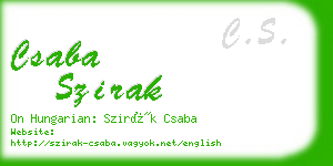 csaba szirak business card